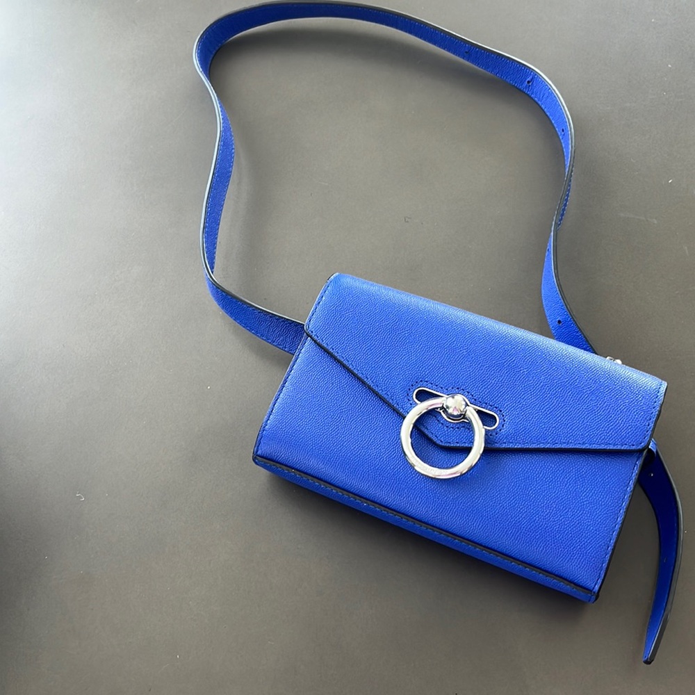 Rebecca Minkoff blue jean belt bag crossbody Leather NWT dust bag travel gear